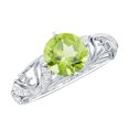thumbnail image 1 of Rosec Jewels Peridot Art Deco Engagement Ring With Diamond (Half Carat- AAA Quality), 925 Sterling Silver, US 4.00, 1 of 6