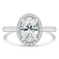 thumbnail image 1 of 1.25 CTW Oval Diamond Halo Engagement Ring in 14K White Gold - Size 7.5, 1 of 1