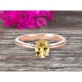 thumbnail image 1 of 1.25 Carat 8x6mm Oval Cut Champagne Diamond Moissanite Solitaire Engagement Ring On 10k Rose Gold Art Deco Shining Startling Ring Anniversary Gift, 1 of 5