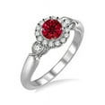 thumbnail image 1 of 1.25 Carat Antique Round cut Ruby and Diamond Engagement Ring in 14k White Gold affordable ruby & diamond engagement ring, 1 of 3