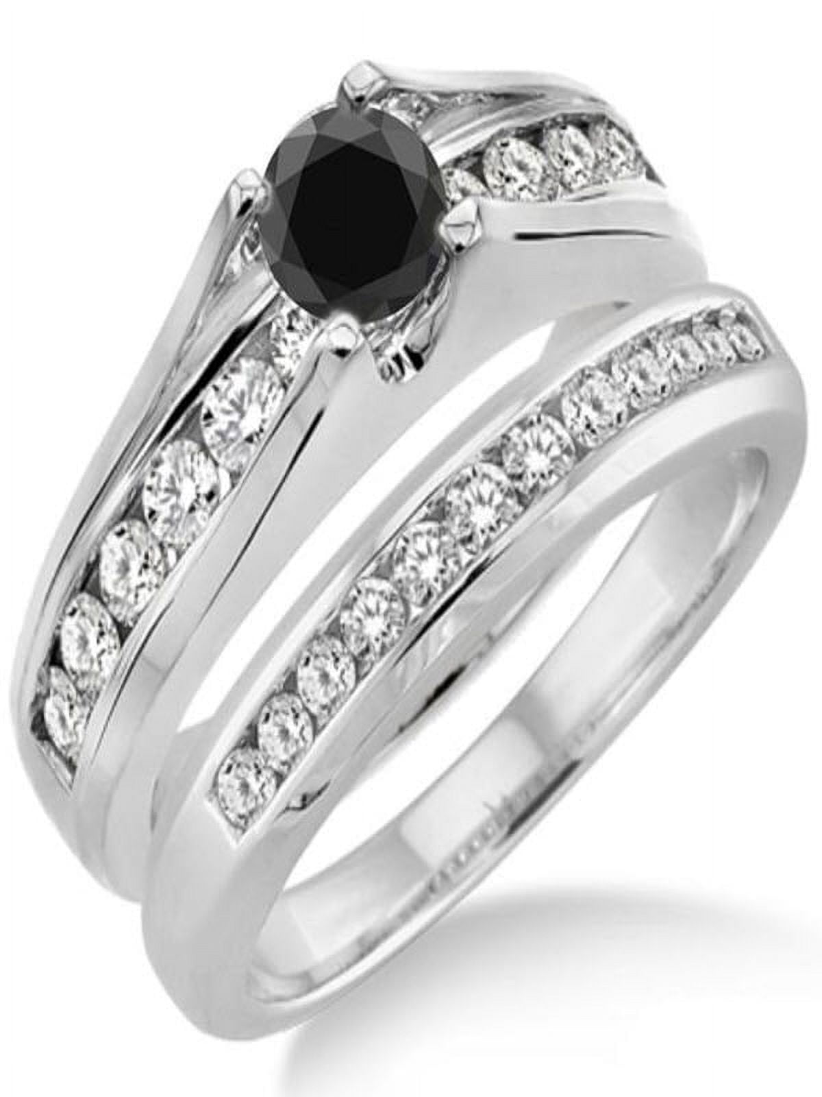 Carat Black Diamond Bridal Set on 10k White Gold