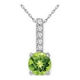 thumbnail image 1 of 1.25 Carat (Ctw) Natural Peridot Pendant Necklace in 14K White Gold with Diamonds and Chain for Women, 1 of 5