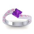 thumbnail image 1 of 1.25 Carat Elegant Princess Cut Pink Sapphire Gemstone Bridal Ring for her Solid 18K White Gold Size 11.5 by Diamond-Capitals, 1 of 8