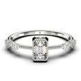 thumbnail image 1 of 1.25 Carat Emerald Cut Diamond Moissanite Thin Engagement Ring, Slim Wedding Ring in 925 Sterling Silver With 18k White Gold Plating Gift For Her, Holiday Gift, Promise Ring, Anniversary Ring, 1 of 3