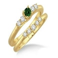 thumbnail image 1 of 1.25 Carat Emerald & Diamond Affordable Bridal Set on 10k Yellow Gold, 1 of 2