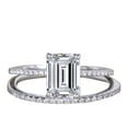 thumbnail image 1 of 1.25 Carat Emerald cut Man made diamond moissanite & Man made diamond moissanite Bridal Ring Set with 18k Gold Plating, 1 of 5