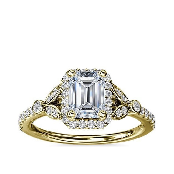 1.25 Ct Fine Emerald Cut Solitaire Real Diamond (F-G/VS1) Engagement Ring for Ladies Solid 18K Yellow Gold Size 11 by Diamond-Capitals