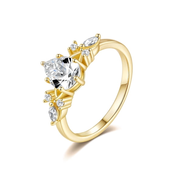 1.25 Carat Moissanite Ring for Women D Color VVS1 Clarity Gold Diamond Rings 925 Sterling Silver Promise Anniversary Ring Size 5-9