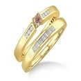 thumbnail image 1 of 1.25 Carat Morganite & Diamond Affordable Bridal Set on 10k Yellow Gold, 1 of 2