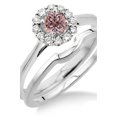 thumbnail image 1 of 1.25 Carat Morganite & Diamond Bridal set Halo on 10k White Gold, 1 of 2