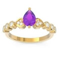 thumbnail image 1 of 1.25 Carat Natural Diamond Amethyst Gemstone Unique Wedding Ring for her Solid 18K Yellow Gold Size 5 by Diamond-Capitals, 1 of 8