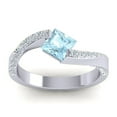 thumbnail image 1 of 1.25 Carat Natural Diamond Aquamarine Gemstone Stylish Ring for Birthday Gift Solid 18K White Gold Size 11 by Diamond-Capitals, 1 of 8