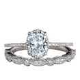 thumbnail image 1 of 1.25 Carat Oval cut Wedding Set of Man made diamond moissanite and Man made diamond moissanite with 18k Gold Plating, 1 of 5
