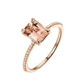 thumbnail image 1 of 1.25 Carat Peach Pink Morganite (emerald cut Morganite) and Diamond Engagement Ring in 10k Rose Gold, 1 of 5