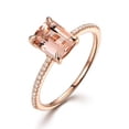 thumbnail image 1 of 1.25 Carat Peach Pink Morganite (emerald cut Morganite) and Diamond Engagement Ring in 10k Rose Gold, 1 of 2