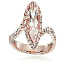 1.25 Carat Peach Pink Morganite (pear cut Morganite) and Diamond Engagement Ring in 10k Rose Gold