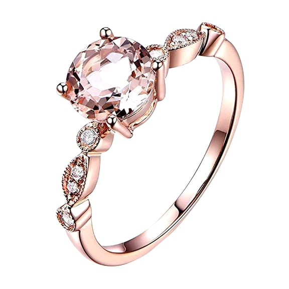 1.25 Carat Peach Pink Real Morganite Moissanite Engagement Ring Jewelry with 18k Gold Plating