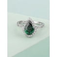 thumbnail image 1 of 1.25 Carat Pear Cut Green Emerald Gemstone with Natural Diamond Latest Design Ring for Birthday Gift 14K White Gold Size 9.5 by Diamond-Capitals, 1 of 6