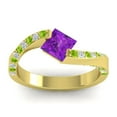thumbnail image 1 of 1.25 Carat Princess Cut Amethyst & Peridot Gemstone Stylish Ring for Birthday Gift 14K Yellow Gold Size 9.5 by Diamond-Capitals, 1 of 8