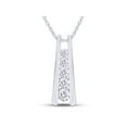 thumbnail image 1 of 1.25 Carat Round Cut Lab Created Moissanite Diamond Five Stone Journey Bar Pendant Necklace In 14k White Gold Over Sterling Silver With 18" Chain (G-H Color), 1 of 7