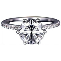 1.25 Carat Round Cut Man made diamond moissanite and Man made diamond moissanite Engagement Ring with 18k Gold Plating