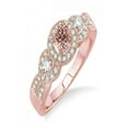 thumbnail image 1 of 1.25 Carat Round Cut Trilogy Morganite And Diamond Moissanite Engagement Ring For Her In 14K Rose Gold Affordable Engagement Ring, Promise Ring, Anniversary Ring, 1 of 2