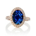 thumbnail image 1 of 1.25 Carat Round Halo Classic Diamond and Sapphire Engagement Ring on 10 Rose Gold, 1 of 2