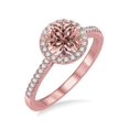 thumbnail image 1 of 1.25 Carat Round Morganite and Diamond Engagement Ring in 14k Rose Gold affordable morganite and diamond engagement ring, 1 of 3