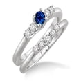 thumbnail image 1 of 1.25 Carat Sapphire and Diamond Inexpensive Bridal Set on 10k White Gold, 1 of 2