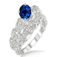 thumbnail image 1 of 1.25 Carat Sapphire and Diamond Infinity Antique Bridal setround cut diamond on 10k White Gold, 1 of 3