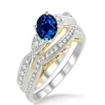 thumbnail image 1 of 1.25 Carat Sapphire and Diamond two tone bridal setround cut diamond on 10k White Gold, 1 of 3