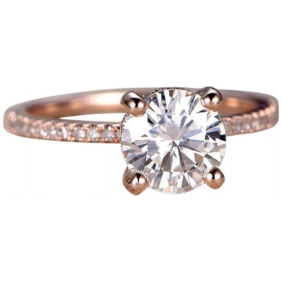 1.25 Carat Solitaire Man made diamond moissanite and Man made diamond moissanite Engagement Ring with 18k Gold Plating