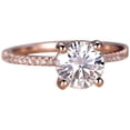 thumbnail image 1 of 1.25 Carat Solitaire Moissanite and Diamond Engagement Ring in Rose Gold, 1 of 4