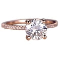 thumbnail image 1 of 1.25 Carat Solitaire Moissanite and Diamond Engagement Ring in Rose Gold, 1 of 4
