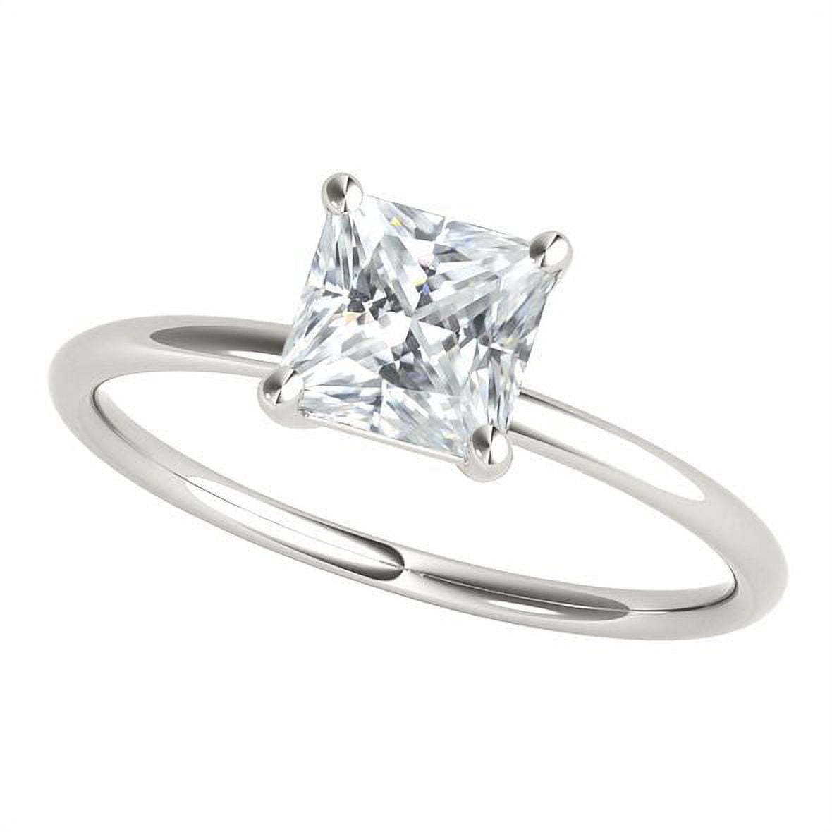 1.25 Carat Solitaire Princess Cut Moissanite Engagement Rings For Womens In 10K Solid Rose White Yellow Gold