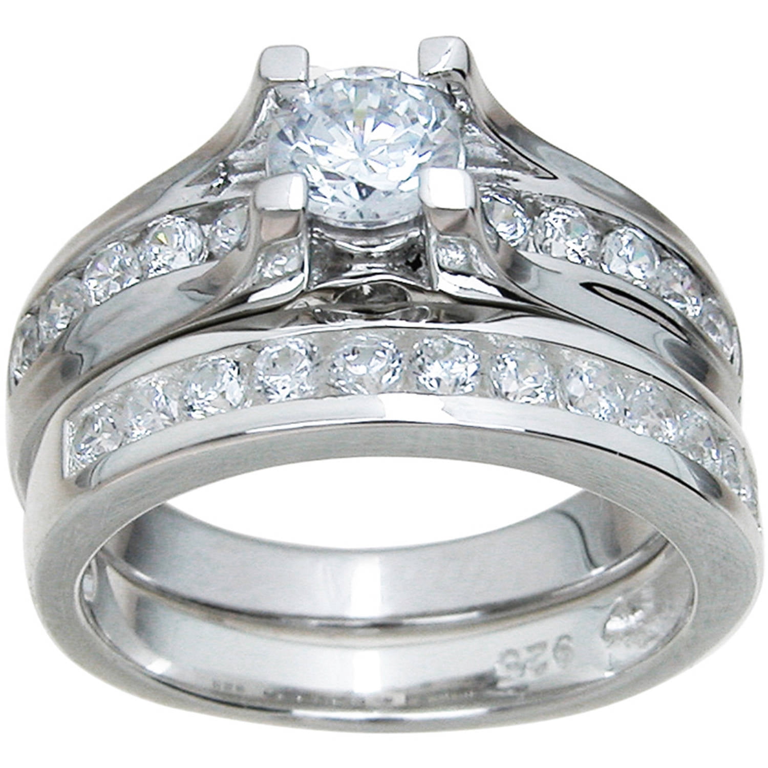 Sterling Silver High Polish Round Cut Cz
