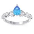 thumbnail image 1 of 1.25 Carat Wonderful Natural Diamond Blue Topaz Gemstone Wedding Ring for Women 18K White Gold Size 4.5 by Diamond-Capitals, 1 of 8