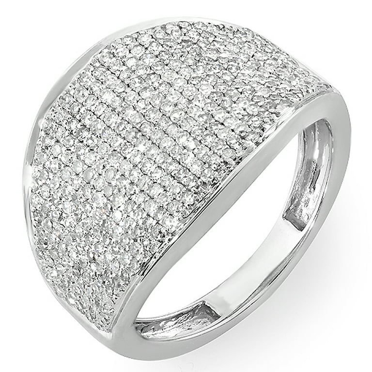 Carat (ctw) 14k White Gold Round Diamond Ladies Cocktail