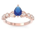 thumbnail image 1 of 1.25 Ct Elegant Natural Diamond Blue Sapphire Gemstone Bridal Ring for Ladies Solid 18K Rose Gold Size 3.5 by Diamond-Capitals, 1 of 8