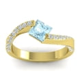 thumbnail image 1 of 1.25 Ct Natural Diamond Aquamarine Gemstone Beautiful Wedding Ring for Women 14K Yellow Gold Size 3 by Diamond-Capitals, 1 of 8