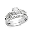 thumbnail image 1 of 1.25 Ct Round Cut AAA Cz Stainless Steel Wedding Ring Band Set Women's Size 8, 1 of 5