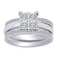 thumbnail image 1 of AFFY 1.25 Ct Round White Natural Diamond Enhancer Bridal Ring Set in 14k White Gold Ring Size - 6, 1 of 1
