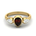 thumbnail image 1 of 1.25 Cts Bezel set Pear Garnet 925 Sterling Silver Gold Vermeil Three Stone Women Valentines Day Gifts Ring, 1 of 4