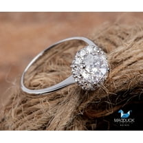 1.25 Cts Cubic Zirconia / Sterling Silver 925 Ring / Rhodium plated Nickel-Free / MadDuckJewels RG1623 / Thailand Jewelry