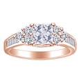 thumbnail image 1 of AFFY 1.25 Cttw Round & Princess Cut White Natural Diamond Engagement Ring In 14K Solid Rose Gold, 1 of 2