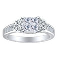 thumbnail image 1 of AFFY 1.25 Cttw Round & Princess Cut White Natural Diamond Engagement Ring In 14K Solid White Gold, 1 of 2