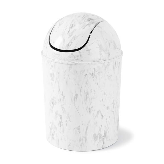 1.25 Gallon Mini Waste Can with Removable Swing-Top Lid - Small Garbage Bin for Kitchen, Bathroom, Bedroom, Office - Compact Trash Can Fit Under Tables & Counters - Blue