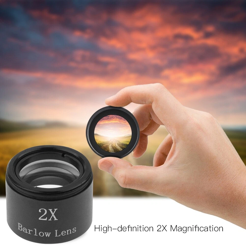 1.25 Inch 2X Barlow Lens Aluminium Alloy For Astronomical Telescope Eyepiece