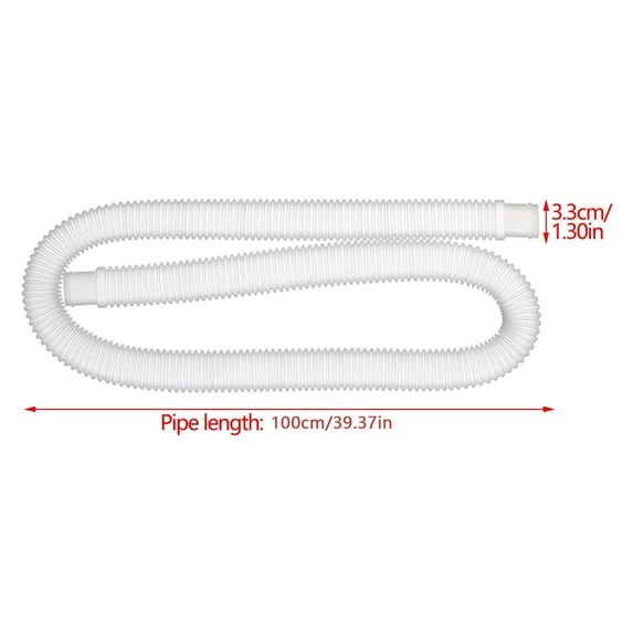1.25-Inch Above Ground Pool Hose | 39-Inch Replacement Pump Hose with Stainless Steel Clamps | 2-Pack Pool Filter Hose for 1-1/4" Pump Systems