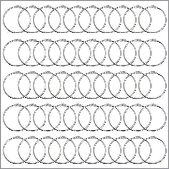 1.25 Inch Binder Rings, 100 Pack, Nickel-Plated Steel Loose Leaf Book ...